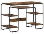 vidaXL Schreibtisch mit Stauraum R&auml;uchereiche 113,5 x 52 x 75,5 cm