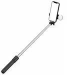 Selfie-Stick mit rundem LED-Licht - Teleskopstativ 0,71 m Schwarz