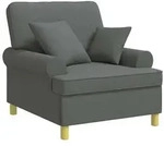 vidaXL XL-Sessel mit Kissen Dunkelgrau Stoff