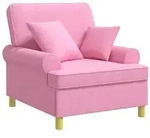 vidaXL XL-Sessel mit Kissen Rosa Stoff