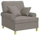 vidaXL XL-Sessel mit Kissen Taupe Stoff