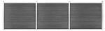 vidaXL Zaunelement Set WPC 526x146 cm Schwarz