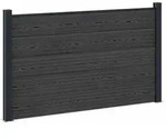 vidaXL Zaunelement WPC und Aluminium Schwarz