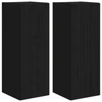 vidaXL TV-Wandschrank 2 pcs Schwarz 30 x 31 x 80 cm Holzwerkstoff