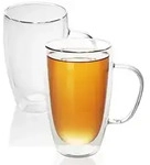 Intirilife 2x Doppelwandiges Thermo Glas Set in 400 - 500ml &ndash; Thermoglas