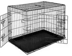 lionto Transportk&auml;fig f&uuml;r Katzen aus Metall, stabil & klappbar mit Trennwand &