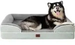 Hundebett orthop&auml;disches XXL L 132 x B 104 x H 20 cm Gr&auml;uliches Gr&uuml;n