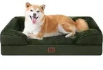 Hundebett Orthop&auml;disches Memory Foam L 89 x B 56 x H 17 cm Dunkel Gr&uuml;n