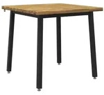 vidaXL 60 x 55 x 75 cm Massivholz Akazie Wei&szlig; und Schwarz Rechtwinklig