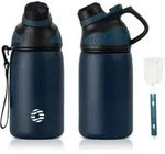 Trinkflasche Edelstahl Magnetdeckel BPAfrei Dunkelblau 400 ml