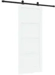 vidaXL Schiebet&uuml;r Wei&szlig; und Schwarz 83 x 202 cm Massives Kiefernholz