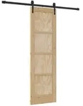 vidaXL Schiebet&uuml;r ORKDAL Nat&uuml;rlich und Schwarz 61 x 198,5 cm
