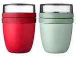 Mepal | Lunchpot Ellipse Mixed | Campus Red + Nordic Sage | M&uuml;slibecher to go 
