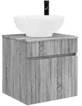 vidaXL Wandmontierte Waschbecken-Vanit&auml;t Grau Sonoma