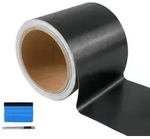 Autofolie Schwarz Satin Metallic geb&uuml;rstetes - 7.5CMx900CM Selbstklebend Auto...