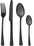 Besteckset Edelstahl 6 Personen 24 Teilig schwarz Matt 24 teilig