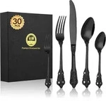 Besteckset 30tlg 30 St&uuml;ck Schwarze Kronen Besteck 30 St&uuml;ck