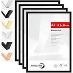 Bilderrahmen A3 Metall Schwarz 4x Alu | Schwarz A3(29,7x42cm) 4x