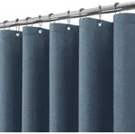 Duschvorhang Metallringe Leinen - Marineblau H198 x B182 cm (1er Pack)