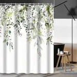 Duschvorhang 200x240cm Anti-schimmel Wasserdicht Gr&uuml;ne Pflanzen