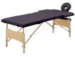 vidaXL Massageliege Klappbar 2-Zonen mit Holzgestell Lila