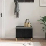 vidaXL Flurbank mit Kissen mit Speicher Schwarze Eiche 60 x 38 x 46 cm