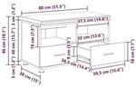 vidaXL Flurbank mit Kissen mit Regal Artisan-Eiche 80 x 38 x 46 cm