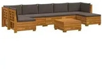 vidaXL Outdoor-Sofagarnitur mit Kissen 8 St&uuml;ck Braun Massivholz Akazie