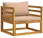 vidaXL Sofa-Element mit Kissen 100 % Polyester Solid-Acacia Natur
