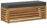 vidaXL Hocker Bank mit Kissen Natur und Anthrazit 115 x 43 x 37 cm
