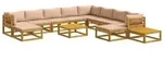 vidaXL Sofa-Set 12 stk. Natur Massivholz Akazie