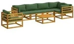 vidaXL Sofa-Set 7 stk. Natur Massivholz Akazie