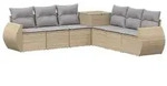 vidaXL Sofa Set 7 pcs Beige und Hellgrau Polyrattan und Stahl