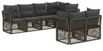 vidaXL Gartensofa-set 7 stk. 7-Sitzanzahl Grau Poly-Rattan