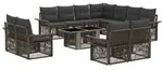 vidaXL Gartensofa-set 12 stk. Grau und Dunkelgrau Poly-Rattan