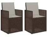vidaXL Garten Esszimmerst&uuml;hle 2 pcs Braun und Hellgrau PP