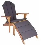vidaXL Garten-Adirondack-Stuhl mit Fu&szlig;st&uuml;tze Natur Massivholz Teak