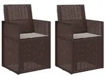 vidaXL Garten Esszimmerst&uuml;hle 2 pcs Braun und Hellgrau PP