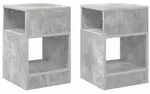 vidaXL Beistelltisch 2 pcs Beton Grau 30,5 x 30 x 45 cm Holzwerkstoff