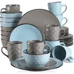 Tafelservice Steingut 32teilig Kombiservice 32 pi&egrave;ces Blau Grau