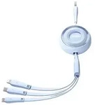 Joyroom 3in1 Ladekabel, USB-C/Lightning/Micro-USB, 3,5A, 1m, ausziehbar, Blau