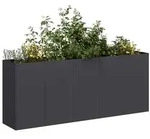 vidaXL Pflanzk&uuml;bel Schwarz 200x40x80 cm Kaltgewalzter Stahl