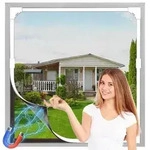 Fenster-Moskitonetz Magnetisch 150x180cm Wei&szlig;/Grau