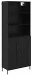vidaXL Highboard Schwarz Eichen-Optik 69,5 x 34 x 180 cm Holzwerkstoff