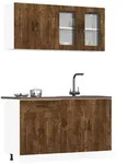 vidaXL 4-tlg. K&uuml;chenschrank-Set Kalmar R&auml;uchereiche Holzwerkstoff