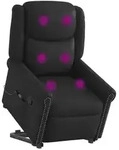 vidaXL Stehsessel Massage Gl&auml;nzendes Schwarzes Kunstleder