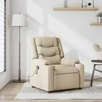 vidaXL Massagesessel Creme Stoff