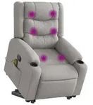 vidaXL Massagesessel mit Aufstehhilfe Wolkengrau Stoff