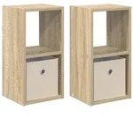 vidaXL Nachttisch 2 pcs Sonoma-Eiche 25,5 x 22 x 49,5 cm Holzwerkstoff