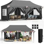 Pavillon 3x6 mit 6 Seitenw&auml;nden, Faltpavillon 3x6 Wasserdicht Stabil...